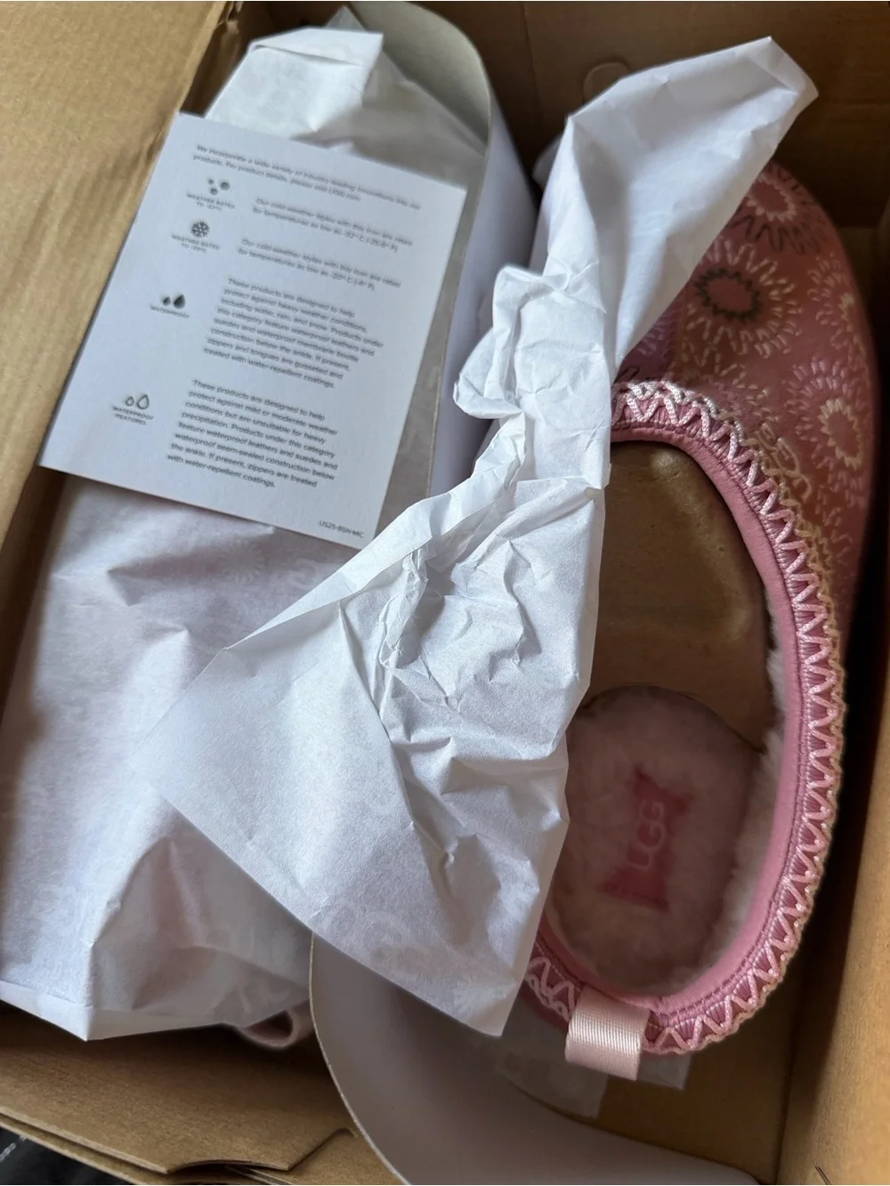NWT! NEW IN BOX! UGG Kids’ Tazz Sun Stitch Slipper 6 M Horizon Pink